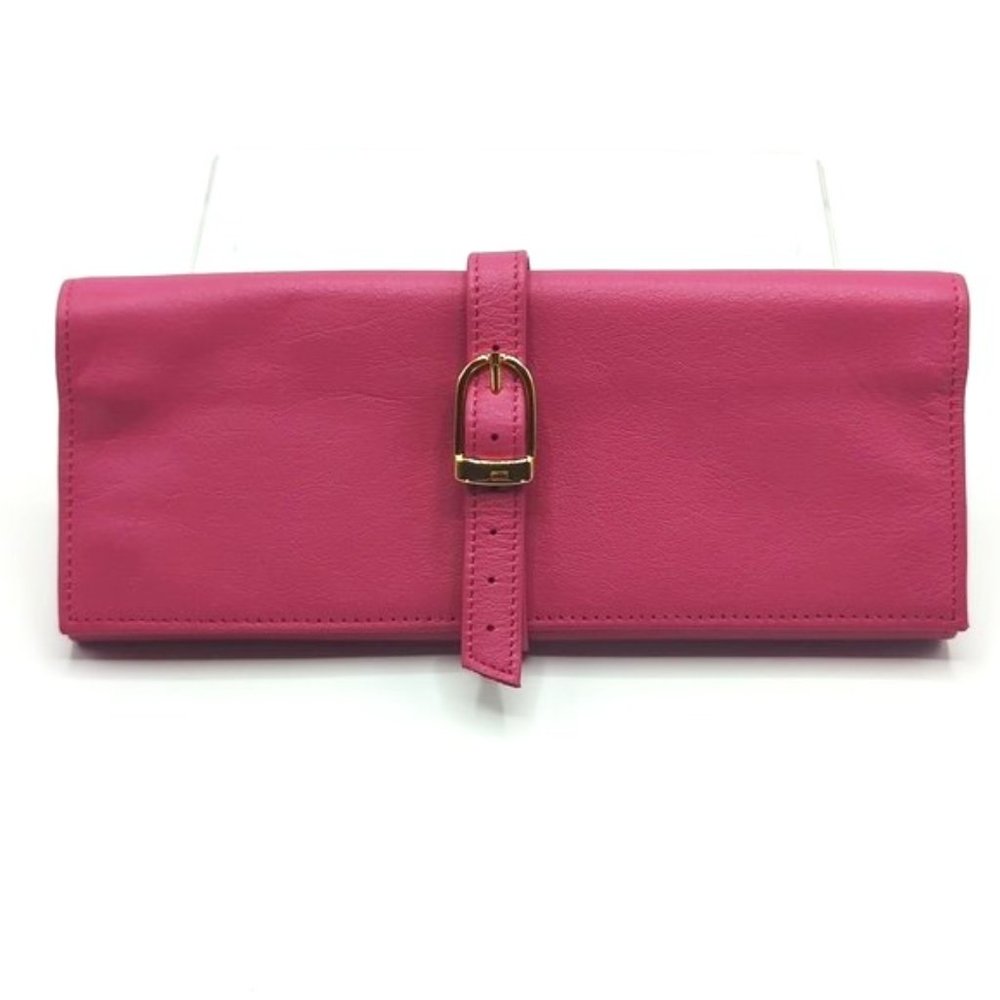 Jewelry Travel Roll Case Organizer With Buckle Closure Faux Leather